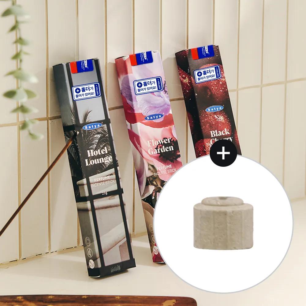 SATYA Perfume Incense Stick 25g (+Holder) (3 Types) #Flower Garden 25g (+Holder)