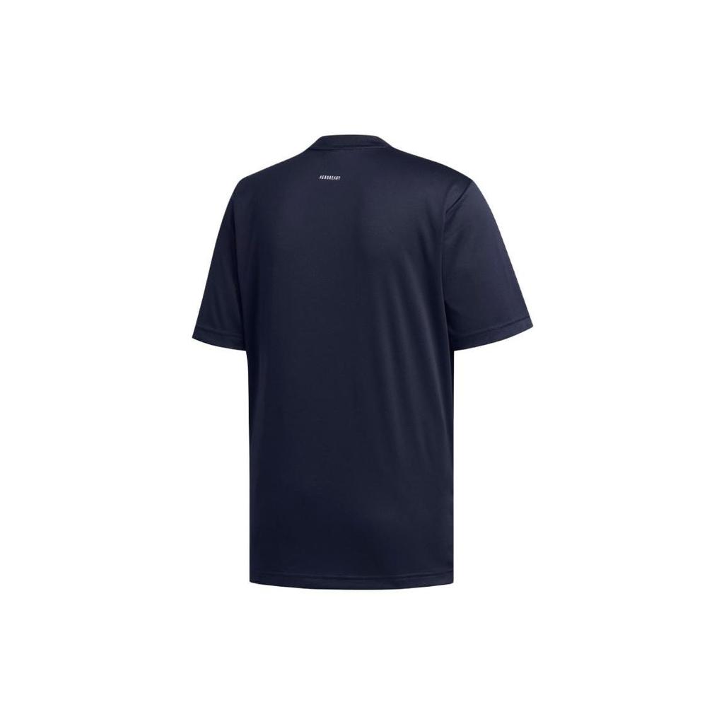 adidas T Shirts Men's Blue Crew Neck Moderate Straight Fit FM5371-