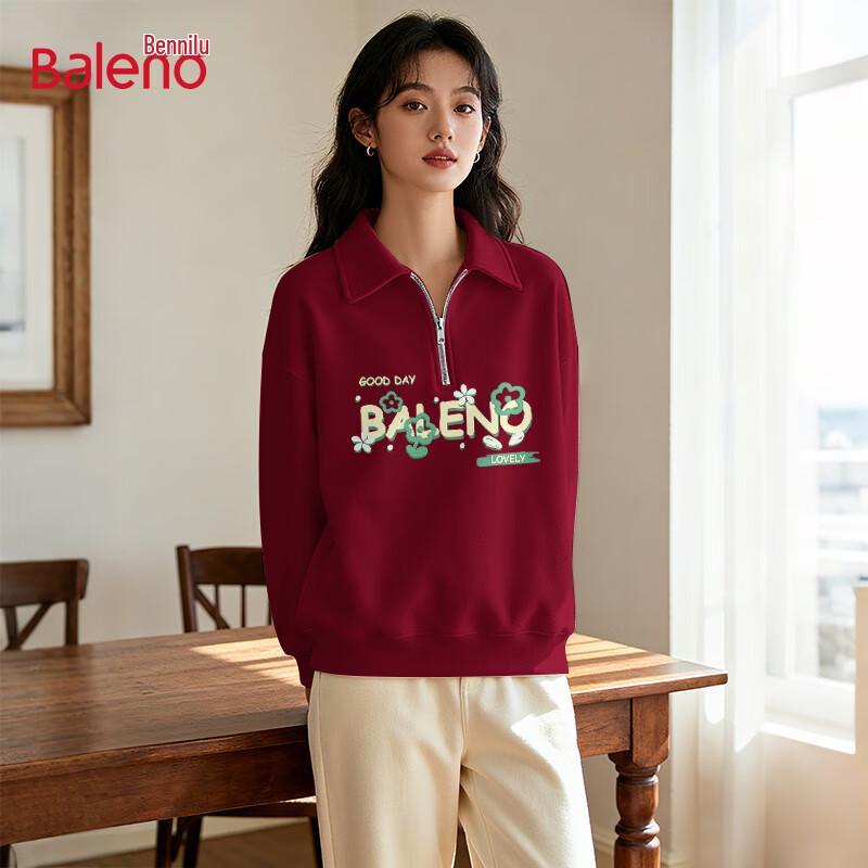 Baleno Women's Printed Half-Zip Polo Neck Sweatshirt