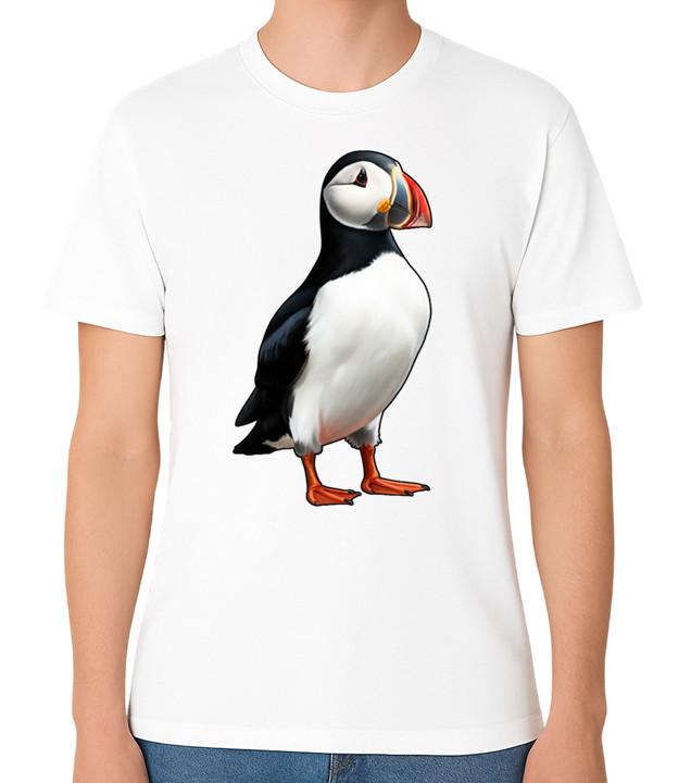 Puffin Seabird Illustration T-Shirt Cute Coastal Bird Lover Gift Unisex Tee S разноцветный