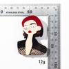 New Fashion Lady Acrylic Brooches for Women Cartoon Grace Female Figure Badge Lapel Pins Office Jewelry Clothes Accessories Gift