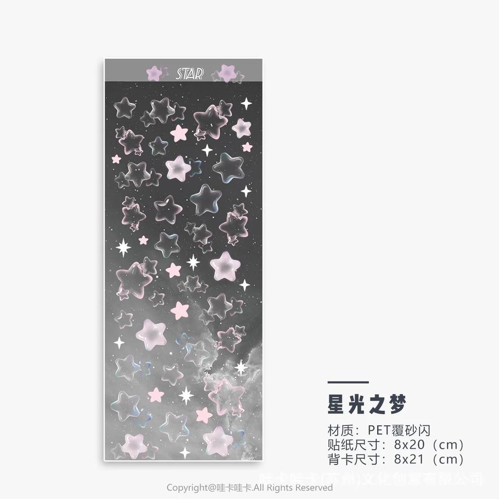 Stars Decal Stickers Scrapbooking Stationery Hearts Stickers PET Bubble Deco Sticker DIY Journal Planner