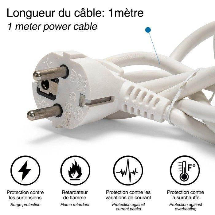 Multiprise - Bloc multiprise 4x16A, 1m H05VV-F3G1.0MM2, CE &amp; NF