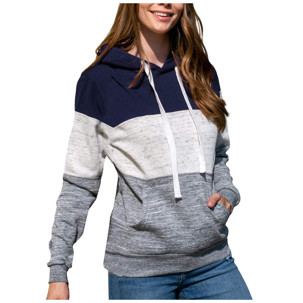 Women's Plus Size Pullover Hoodie Long Sleeve Casual Sweatshirt with Drawstring Hood and Kangaroo Pocket Lightweight