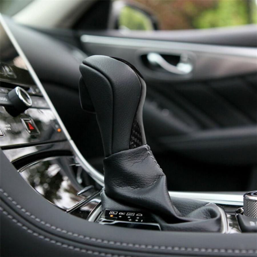 Real Carbon Fiber Inner Gear Shift Knob Cover Trim For Infiniti Q50 Q60 2014-19