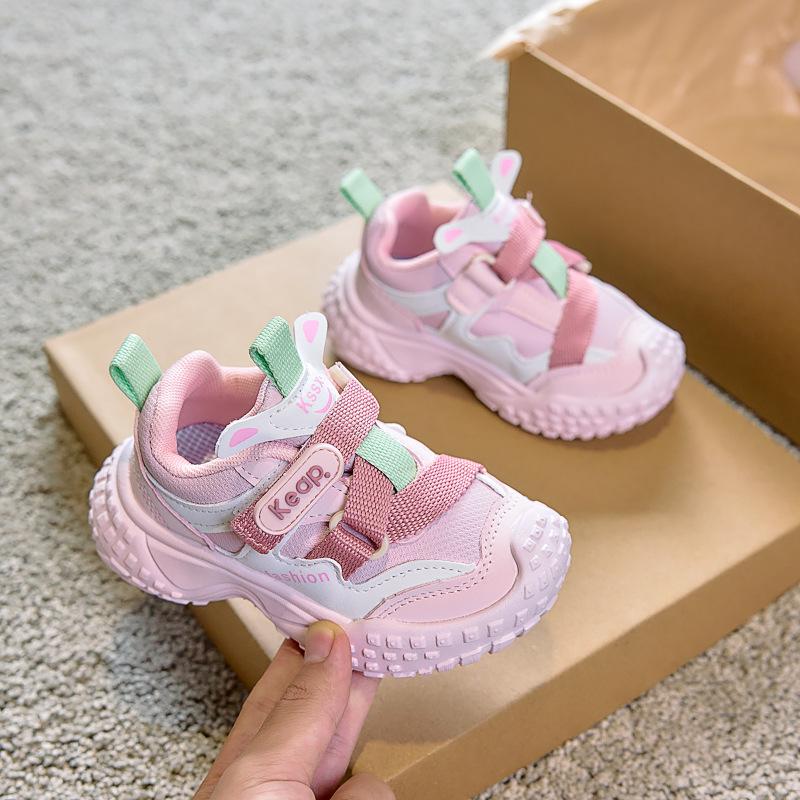 Girls' shoes, new autumn sports shoes for children, soft-soled mesh shoes, breathable mesh dad shoes for small and medium-sized boys
