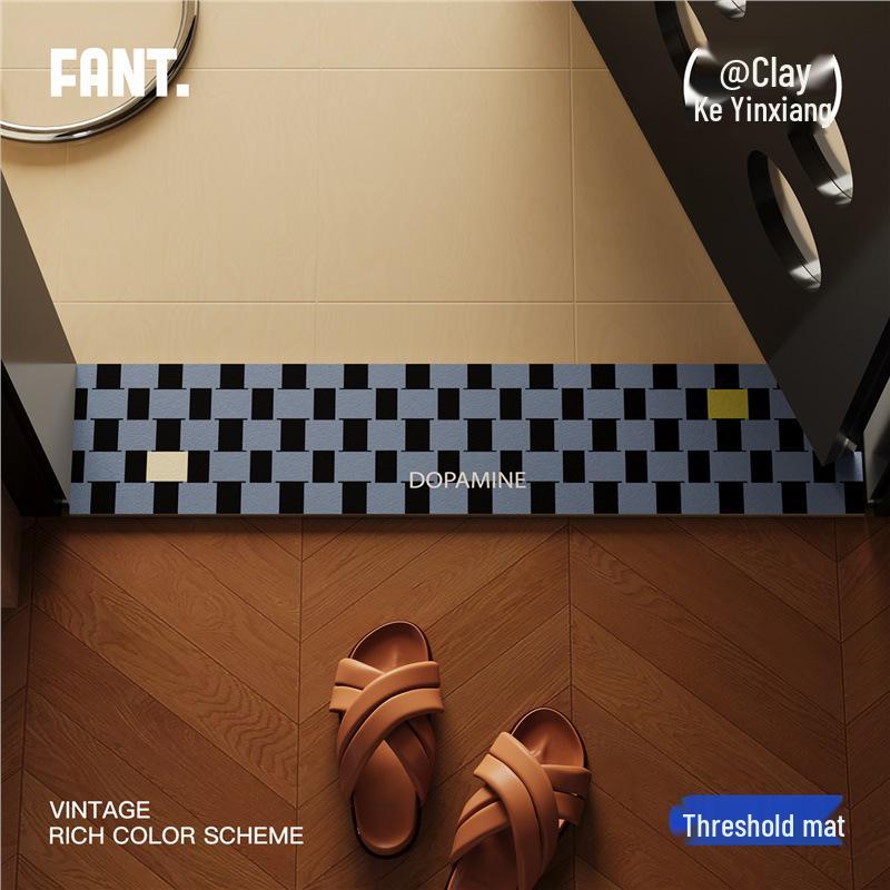 Klaike Vintage Long Narrow Doormat - Absorbent, Dirt-Resistant, Quick-Drying Bathroom Entrance Mat