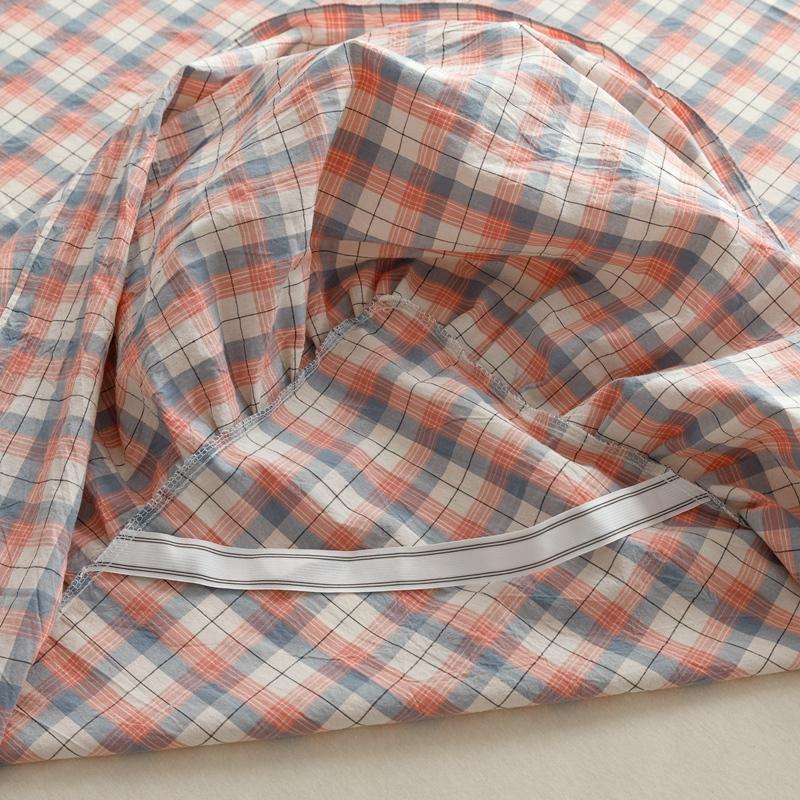 Bettbezug, Garngefärbter Bettrock, Einfacher Stil, Matratzenbezug, Reine Baumwolle, Bettwäsche für Zuhause, Cubrecamas (Kein Kissenbezug)