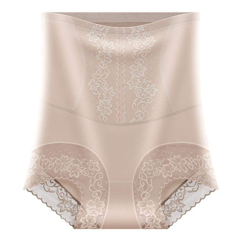 Women's Summer Thin High-Waisted Lace Waist Trainer Tummy Control Pants Seamless Shapewear Strong Abdomen-Slimming Butt Lifting Underwear