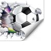 3D Soccer Wall Stickers, Self-Adhesive Soccer Ball Wallpaper Poster, Sports Ball Breakthrough Wall Decals for Boys Bedroom Playroom