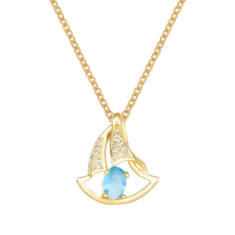 Naszyjnik Żagiel Damski Prosty Dojazdowy Osobowość Mikro-Inkrustowany Cyrkonią Zawieszka Ta Sama Biżuteria