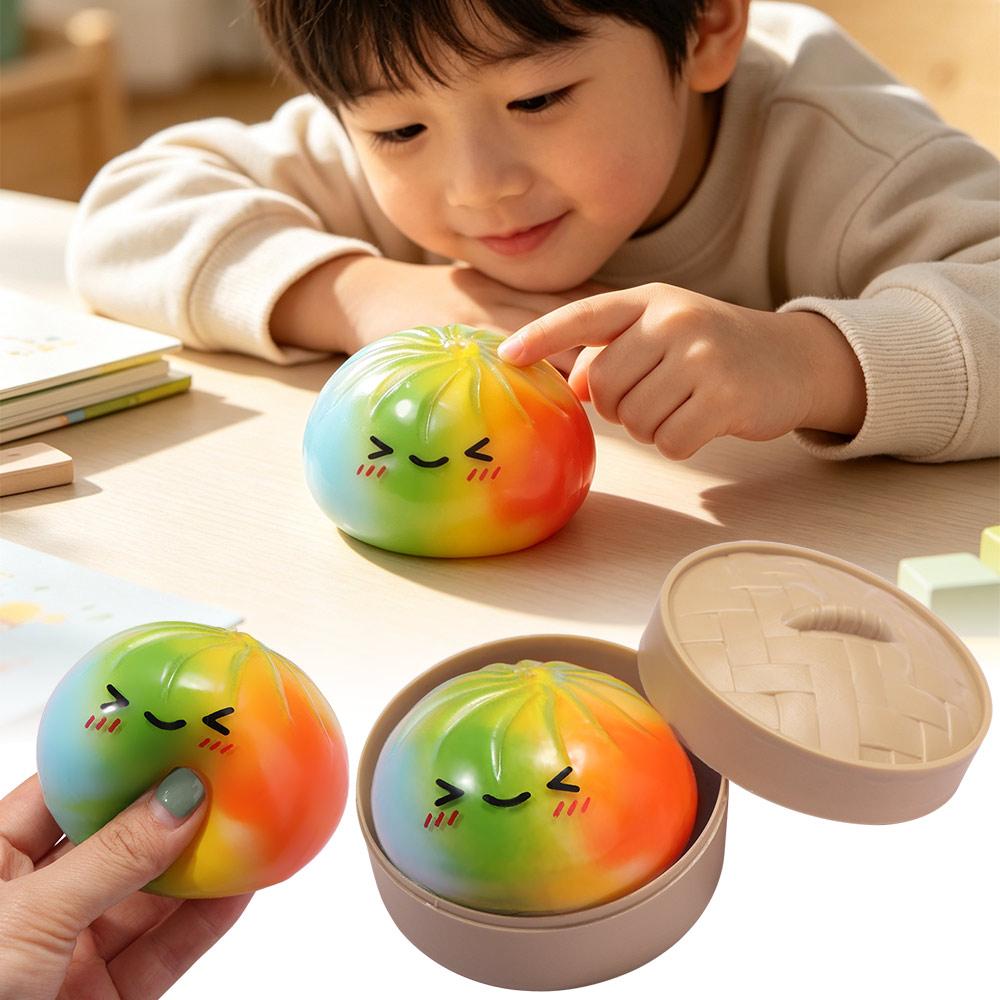 Regenbogenfarbe Quetsch-Knödel Langsam aufsteigender Sensorischer Fidget Ball Knödel Quetschspielzeug Kinder Erwachsene