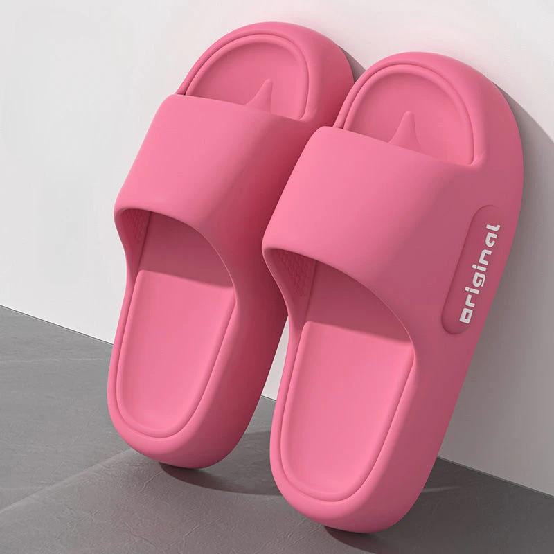 Summer Platform Cloud Slippers Women Comfy Solid Color Soft Sole Pillow Slides Woman Couple Non Slip Beach Flip Flops
