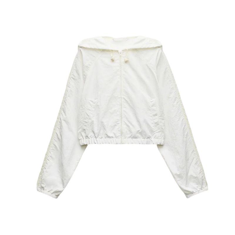 Autumn New Women's Clothing French Minimalist Style Hooded Collar Long Sleeves Nylon Short Jacket Outwear 4341989