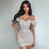 Women's Spring Fashion Sexy One-shoulder Dress Solid Color Slim-fit Package Hip Dress