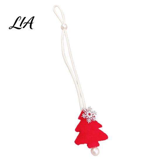 Christmas Party Scene Decorations Tree Curtain Tieback with Snowflake Pearl Decor, Fabric Xmas Adjustable Rope Ties Drape Holder, Tie for Window Home