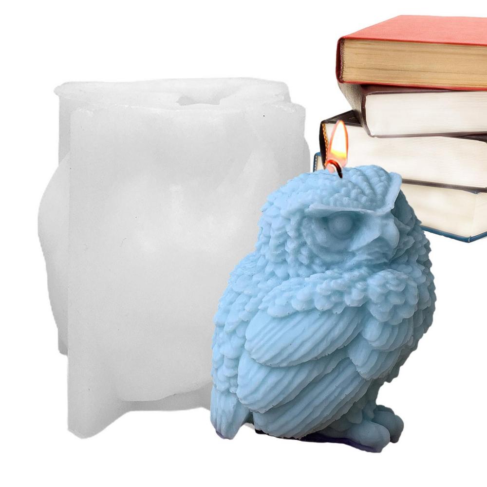 3D Owl Silicone Molds Easy Release Owl Candle Soap Mold Silicone Owl Mold For Chocolate Candy Cake Decor Candle Soap Clay