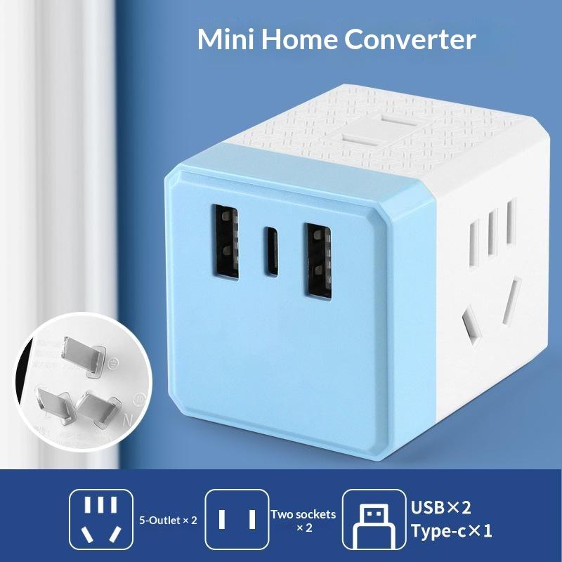 Portable Cube Power Socket With Usb Charging Ports Multiple Ac Outlets For Home Office Travel Business Trips