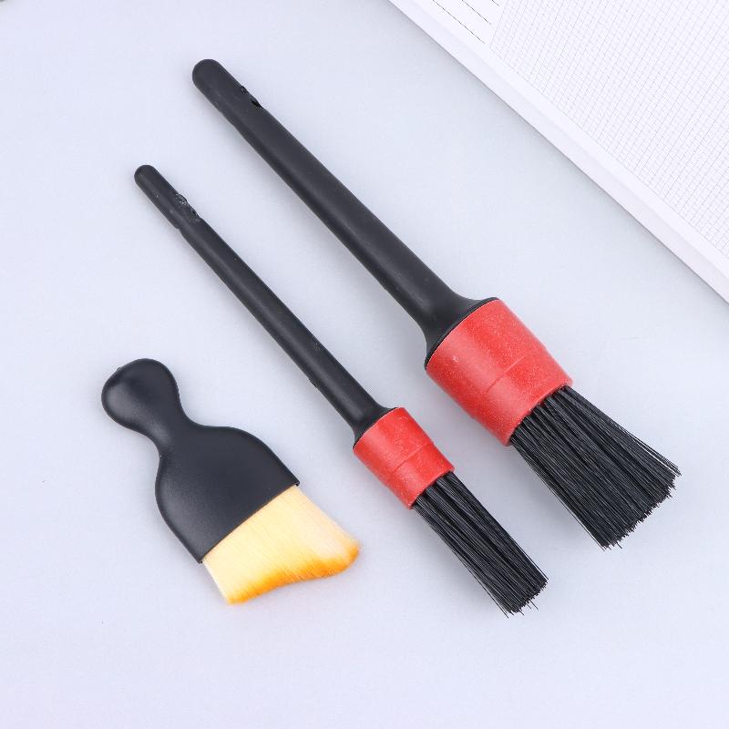 6Pcs Car Detailing Brush Set Fiber Cleaning Brush For Cleaning Wheels Dashboard Air Vent Engine Interior Exterior Wash Kit