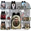Cartoon Toilet Skibidi Backpack Pencil Case Large Capacity Schoolbag Travel Bag
