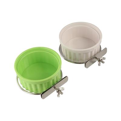 Suporte de Parede Prático Comedouro e Bebedouro para Papagaio Plástico Cor Doce Gaiola de Pássaro Alimentador Tigela de Comida para Pássaros Removível Para Gaiola de Pássaro