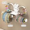 Soporte para accesorios para el cabello de conejo de dibujos animados, montaje en pared, sin taladro, diadema multifuncional, corbata para el pelo, Clip para el pelo, organizador de almacenamiento para sombreros