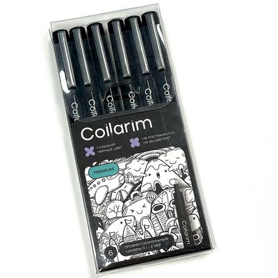 Professional Black Fineliner Pens Set - 6 Pieces (0.1mm To 2.0mm) with Brush Tip - Archival Ink
