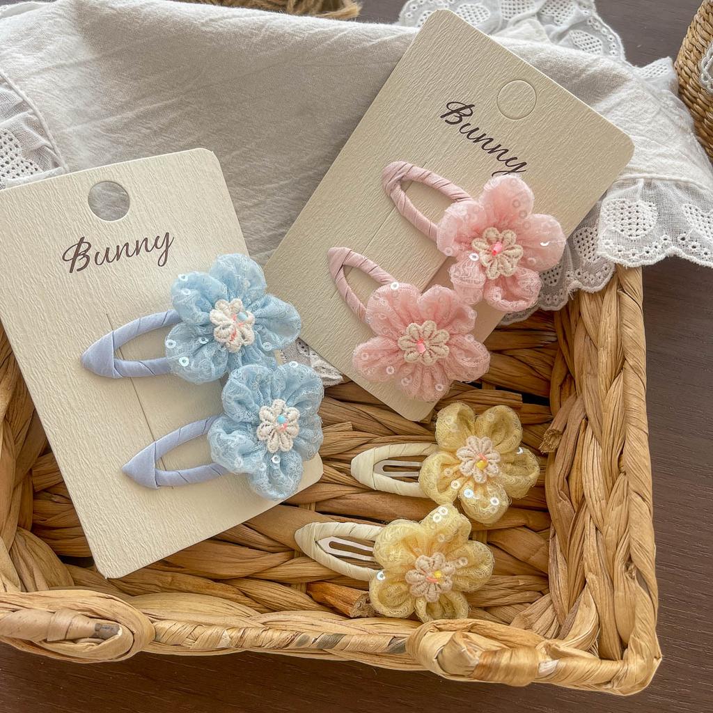 Summer Sequined Bow Flower Hairpin Sweet Children's Hair Accessories Do Not Hurt The Hair Side Bangs Hairpin Headdress Bb Clip
