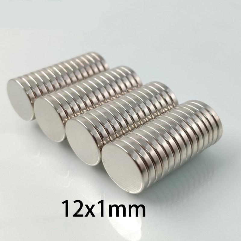 10/20/50pcs 12x1mm Ultra-Thin Large Round Magnets, Wide Surface Disc Magnets for Magnetic Gaskets, Sensors
