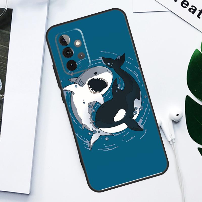 Shark and Killer Whale For Samsung Galaxy A06 A05 A16 A54 A34 A14 A55 A35 A15 A53 A33 A13 A22 A32 A52 Phone Case Samsung A25
