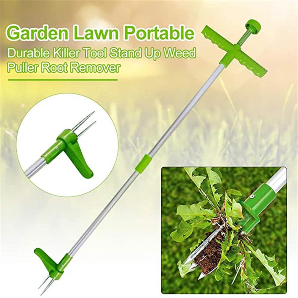 Adjustable Aluminum Root Digger & Weeder Tool with Split Design New Green Handle Large Box Weeder