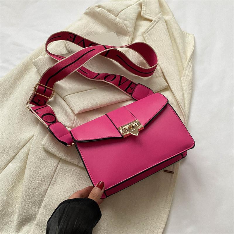 Chic Minimalist Pu Shoulder Bag Stylish Square Crossbody Bag For Women In Black White Pink Khaki Brown