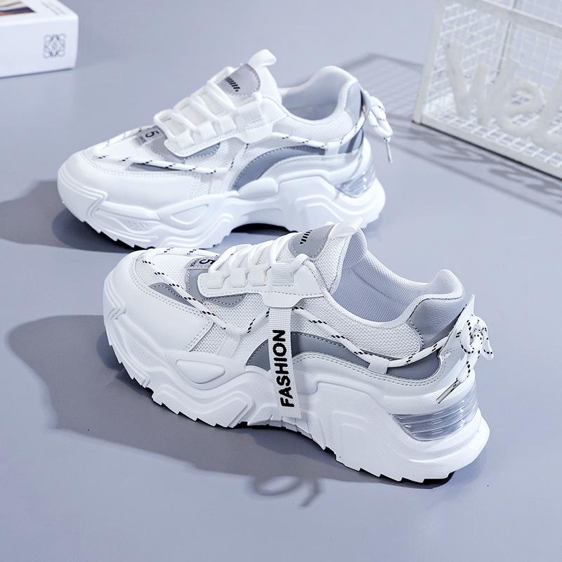 Korejská verze Tatínek Boty Dámské Podzimní Nové Prodyšné Studentské Sportovní Boty Dámské Ležérní Vyvýšené Boty