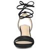 Allegra K Women's Lace-Up Sandals, Open Toe, Stiletto Heel, Black, Size 24.0 cm
