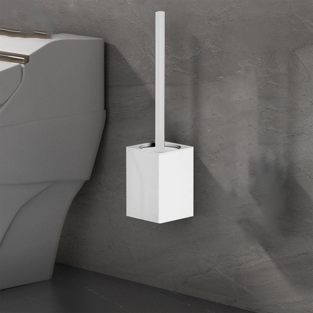 Toaletní kartáč Deluxe s nerezovým štětcem na toaletní mísy Moderní a kompaktní kartáč na čištění toalet Štětiny s dlouhou rukojetí pro čištění koupelny