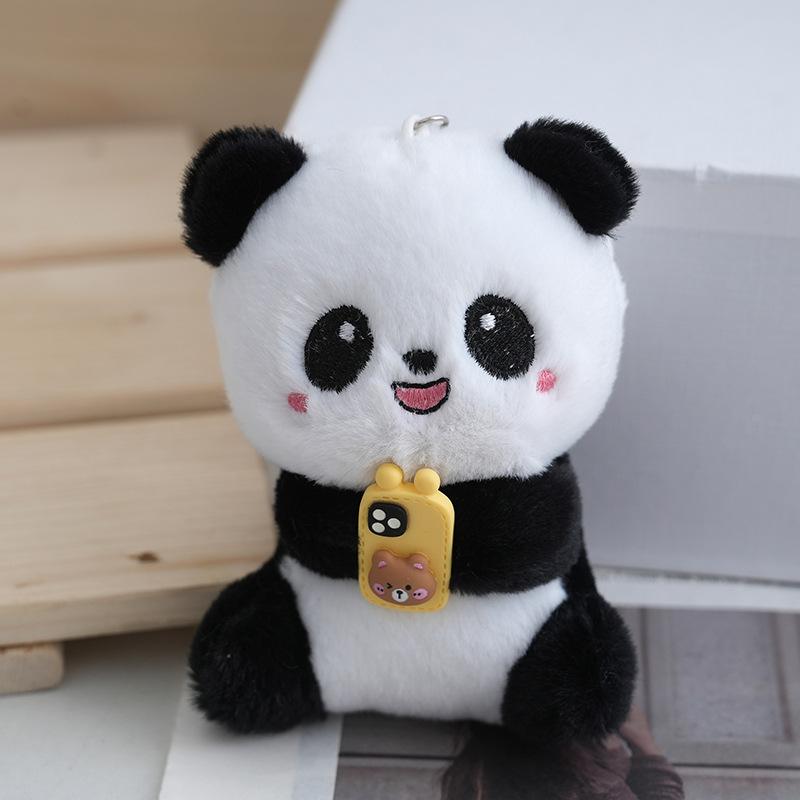 Colorful And Cute Panda Plush Keychain Soft And Huggable Stuffed Doll