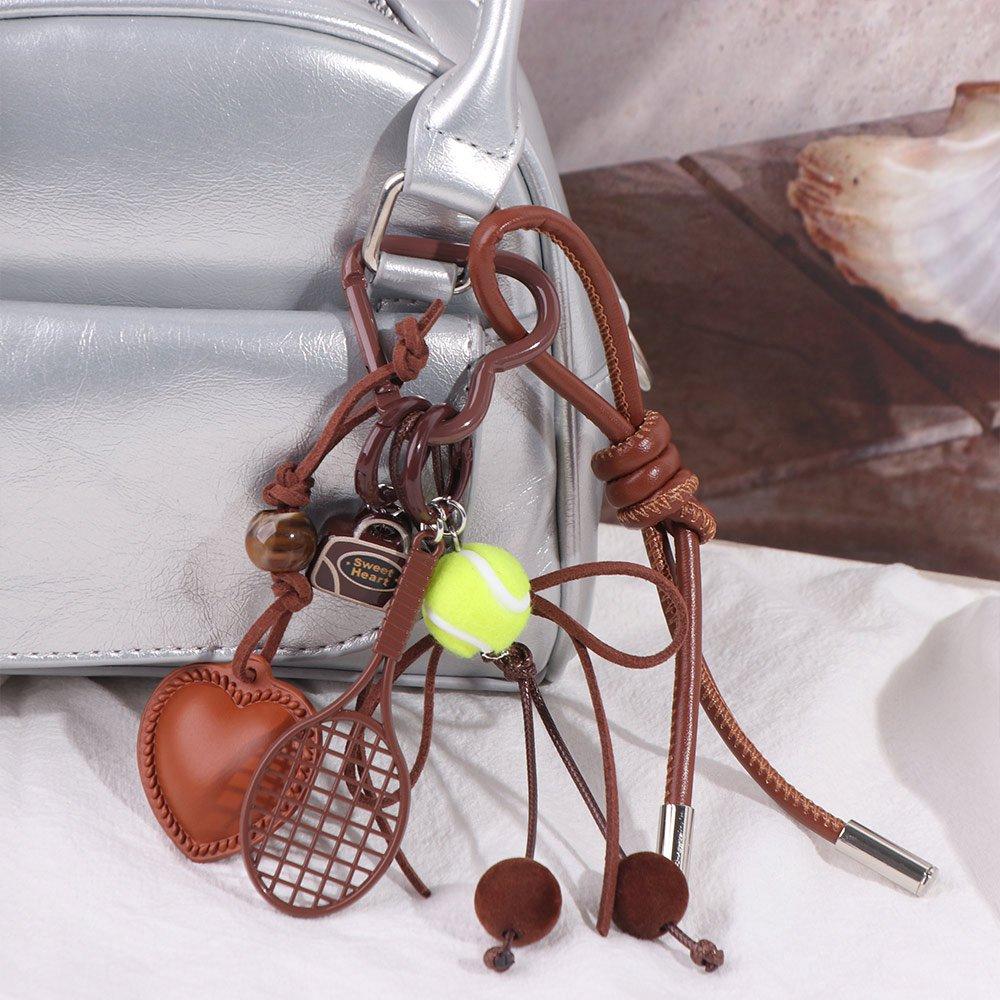Ins Style Tennis Keychain Backpack Decor Korean Charm Rope Keyring Women Girl