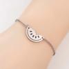 Fashionable Watermelon Charm Bracelet Stainless Steel Handchain Adjustable Length Wristchain Accessory for Women