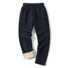 Men's Lamb Velvet Zipper Sweatpants Plus Velvet Thickened Sports Casual Pants Middle-aged Men's Pants Straight Trousers, Leggings