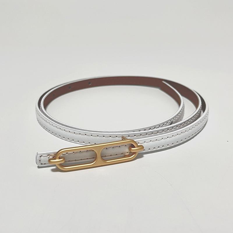 Skirt Belt Women's Decoration Versatile Waist Belt Waist Chain Belt Black Genuine Leather Dress Suit Thin Belt Narrow Belt