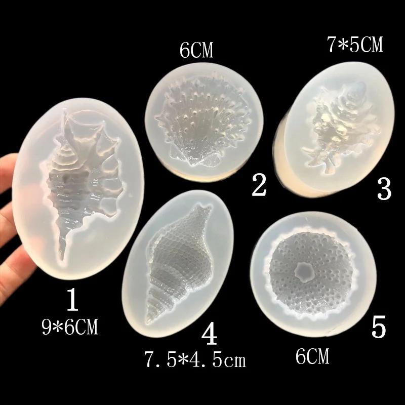 Transparent Diy Silicone Mold for Resin Conch Shell Style Uv Resin Molds for Pendant Jewelry Making Tools
