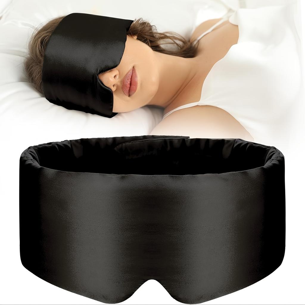Silk Sleep Mask Full Eye Coverage Adjustable Breathable Skin-Friendly Light Blocking For Restful Sleep Comfort