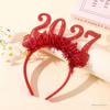 2027 Happy New Year Headband Christmas Numbers Headbands Glitter Sequins Hair Hoop Eve Party Hair Bands Party Props