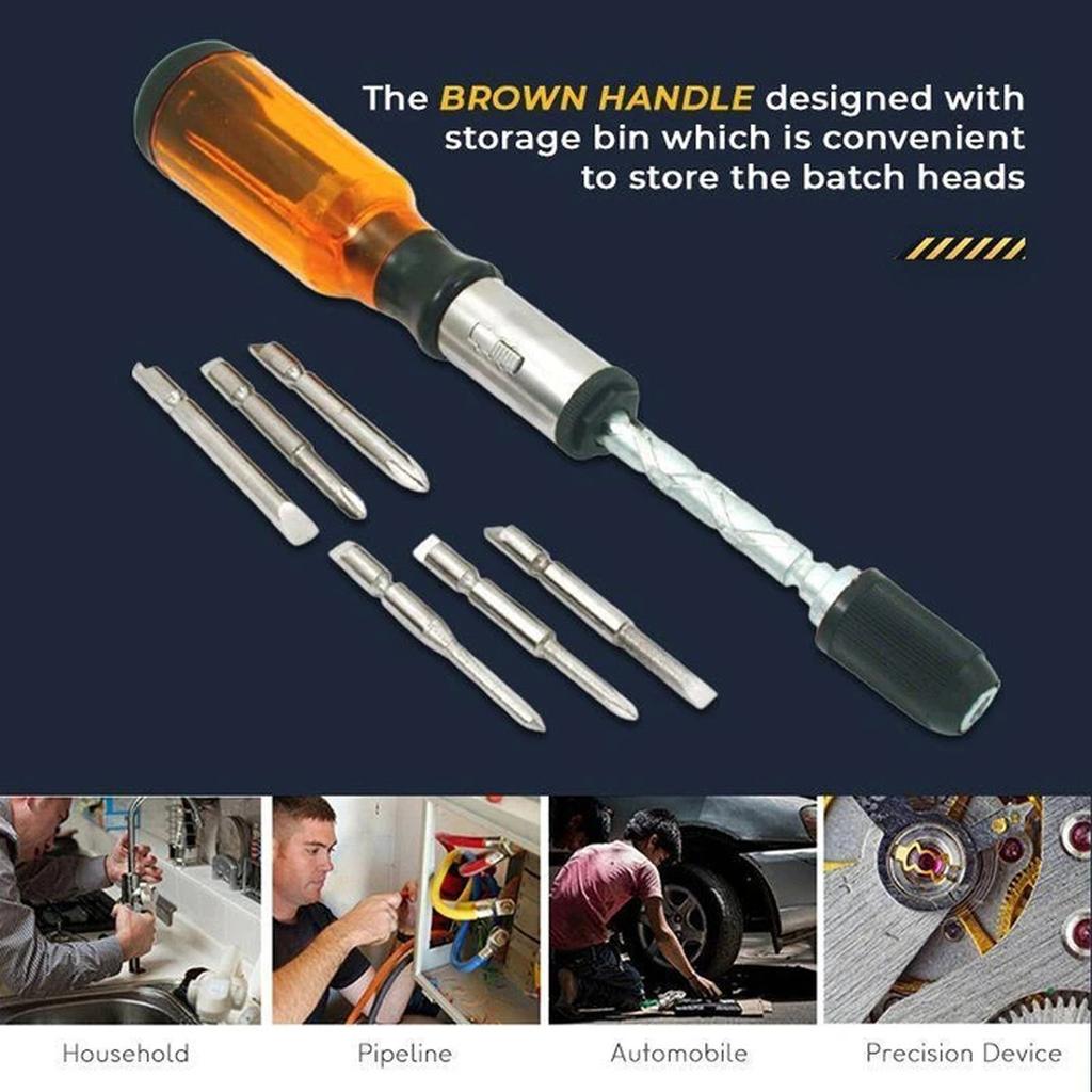 Push Pull Ratchet Screwdriver Semi Automatic Adjustment Disassembly Assembly With Replaceable Head Ratchet Screwdriver