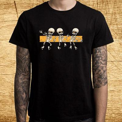 Skelett Tanzt Halloween Lustiges Schwarzes Herren T-Shirt Größe S-5XL