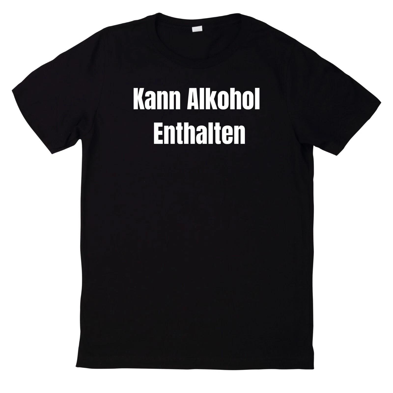 T-Shirt Kann Alkohol Enthalten Statement Motiv L