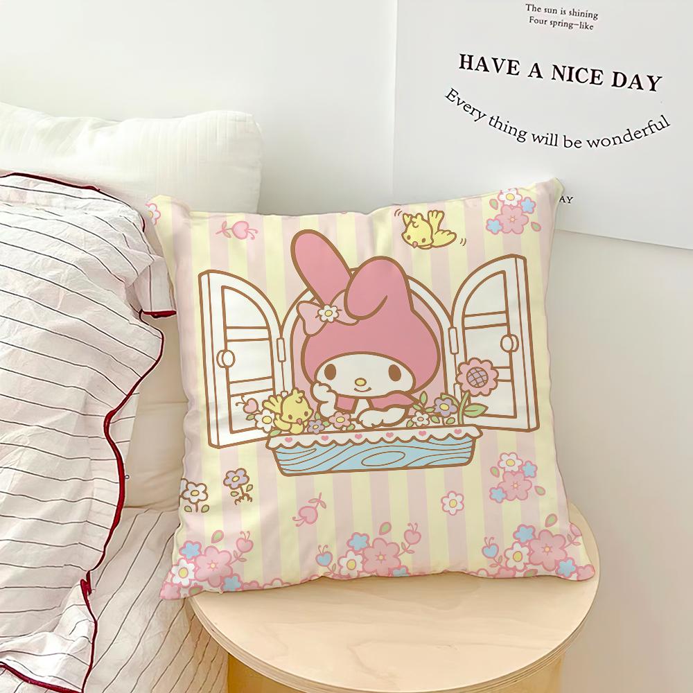 Cartoon Cute Fun Art M-My M-Melody Sro Comfortable Soft Hogar Pillowcase For Sofa Living Room Bed Home Decor Protective Covers