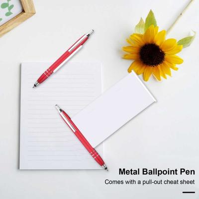 Metal Ballpoint Pen Retractable Memo Sheet Durable Construction Smooth Writing Clip Fixing Ballpoint Pen