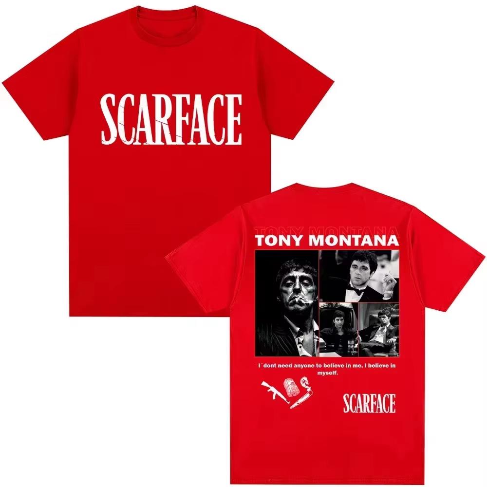 2026 Scarface Film Tony Montana & Al Pacino Stampa Anni '90 Retro Stile Harajuku Unisex Cotone Moda Maglietta