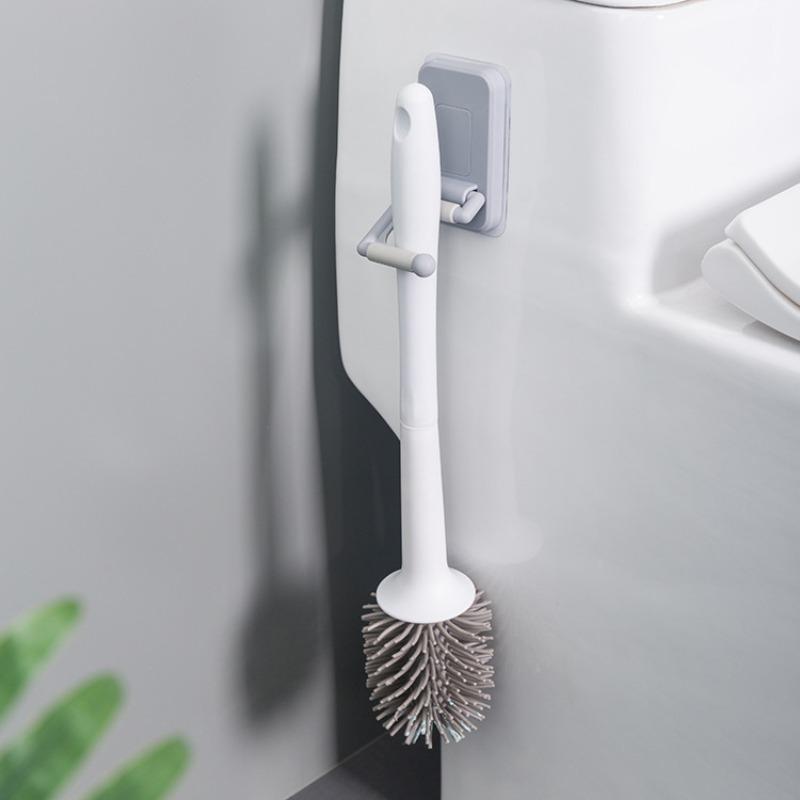 Wall-mounted No-hole Hook Mop Clip Multi-functional Folding White Storage Hook Seamless Mop and Broom